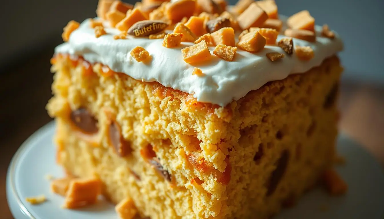 Butterfinger Poke Cake