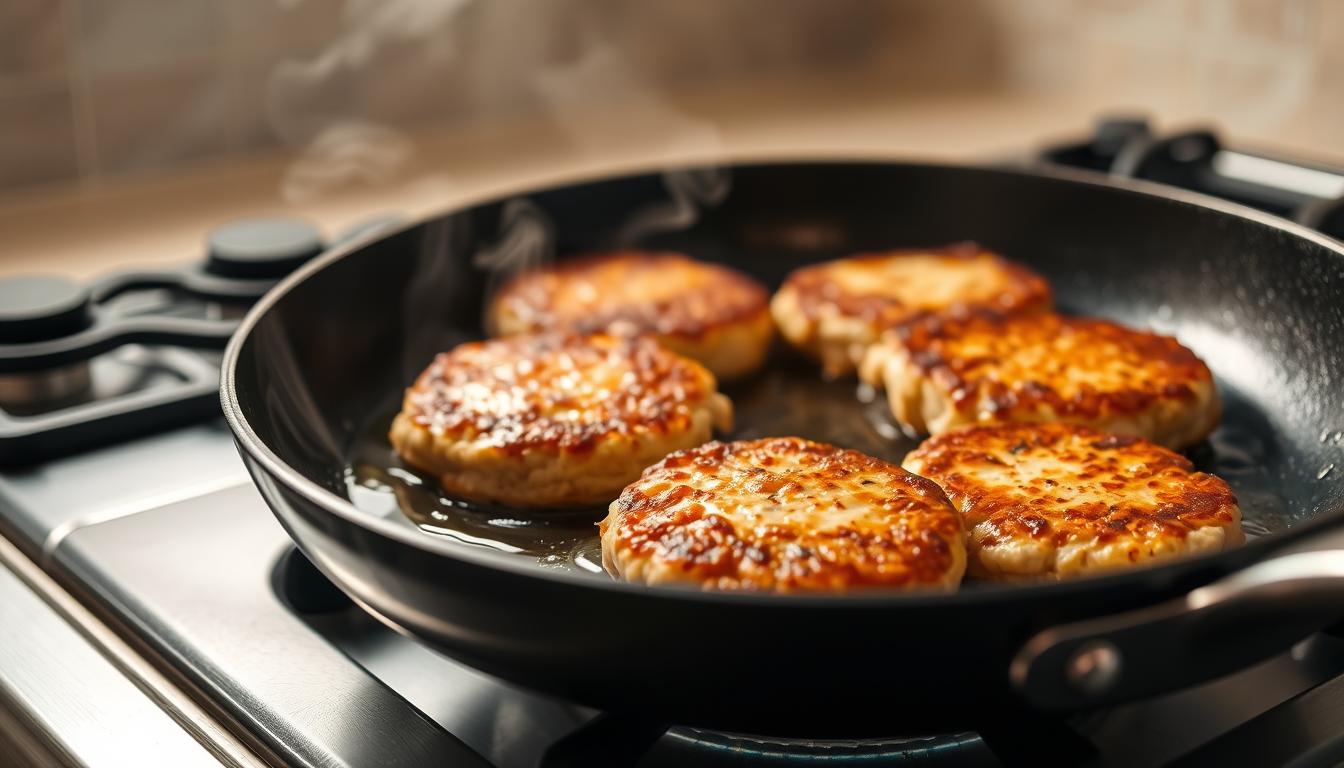 Cooking Salmon Patties on Stovetop