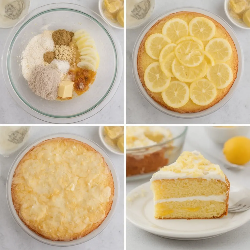 Mixing the lemon cake batter and preparing the bundt pan