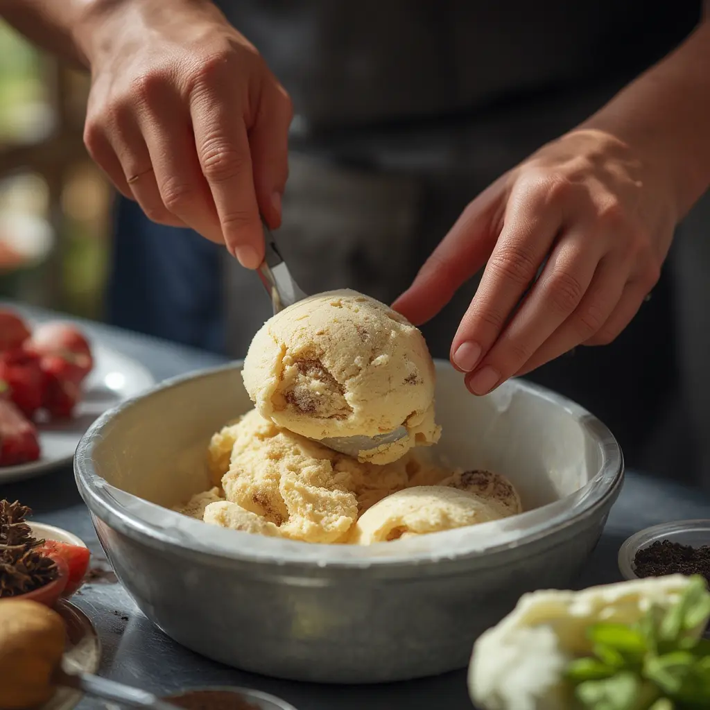 Frozen dog treats stored in a freezer-safe container with labeled date