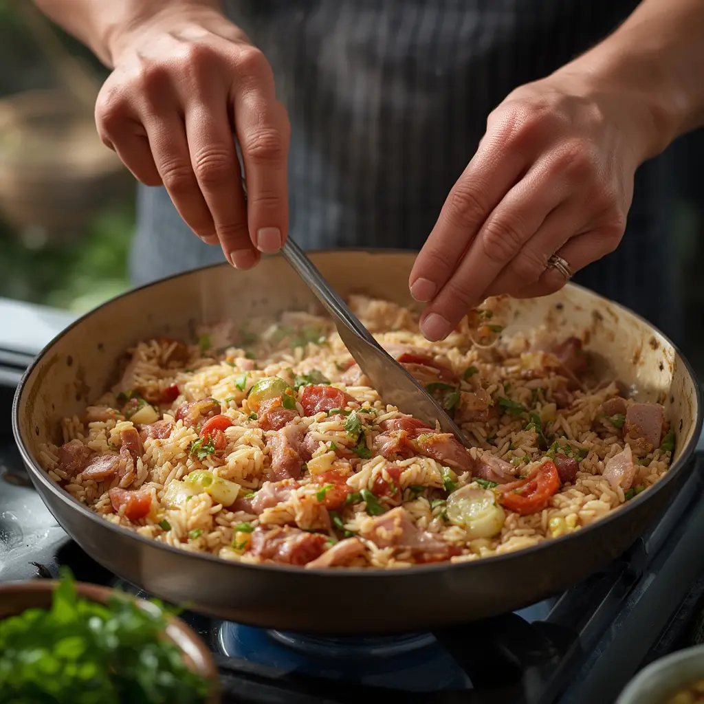 Storing leftover ham stir fry rice in airtight container for next day