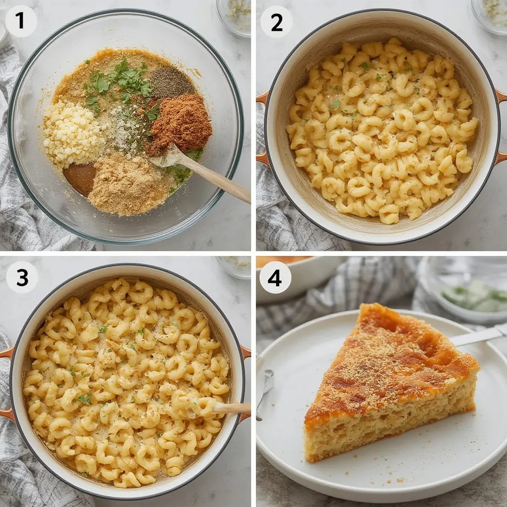 Step by step process of making ditalini pasta soup from scratch