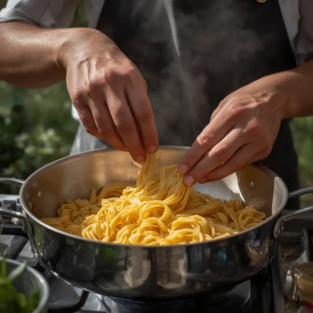 Storage containers with leftover ditalini pasta soup