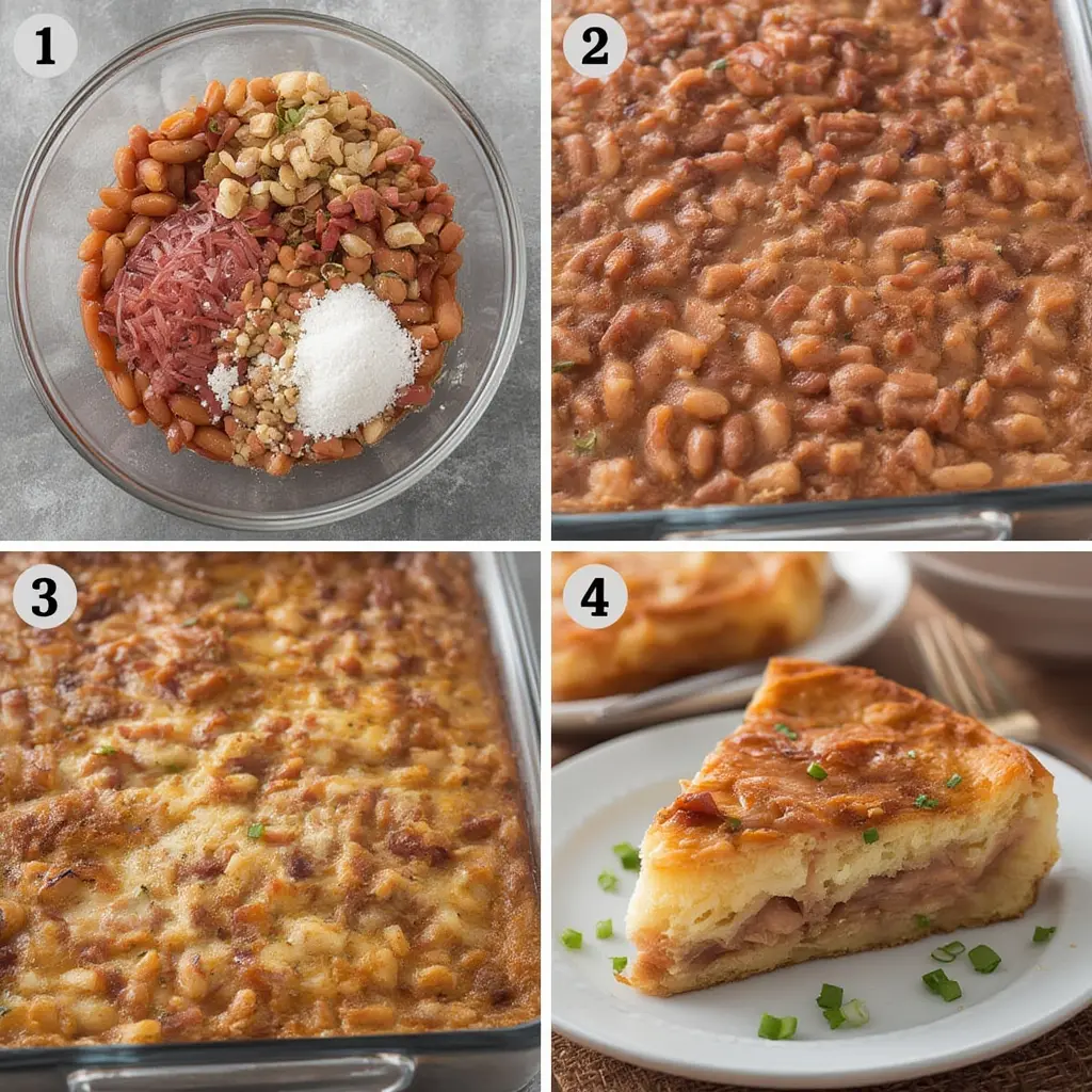 The Soup That Tastes Like a Bear Hug: Northern Beans and Ham 3 Step by step process of making northern beans and ham on the stovetop