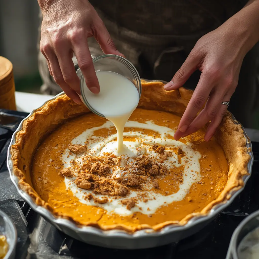 Sliced pumpkin pie stored properly on a cooling rack ready for refrigeration