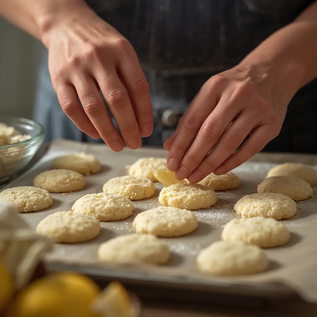 Soft lemon cookies stored in an airtight container to keep them fresh